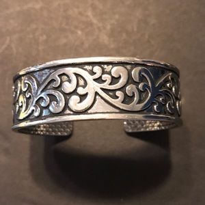 Decorative Silvertone Cuff Bracelet